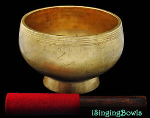 Antique Tibetan Singing Bowl: Stem 6 1/2", ca. 19th Century, F -6 & A#+10. VIDEO