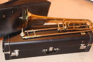 *KING 3B Concert Trombone Hard case/Case Cover, +Vincent Bach 61/2 AL Mouthpiece
