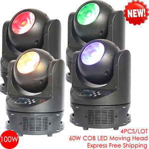 4pcs/lot 60W COB LED Moving Head Light wash DJ Club Disco Stage Party Lighting