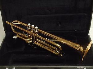 Yamaha YTR4335G Gold Lacquer BRASS Mouthpiece Hard CASE Used Student TRUMPET