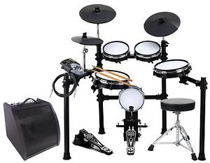 BATERIA ELECTRONICA KIT PERCUSION ELECTRONICO DRUM SET E-DRUM MESH RACK MODULO