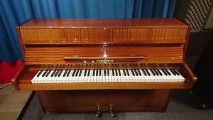 Fuchs and Mohr small overstrung upright piano and stool