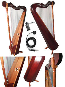 Professional Venezuelan folk harp 32 string w/Bag pack,Tuning Key & Microphone