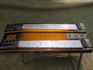 1950's GIBSON GRAND CONSOLE DOUBLE 8 STRING FLAME MAPLE W/BINDING RARE MODEL!