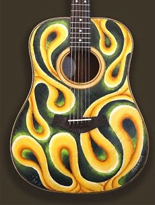 Blueberry Handmade Dreadnought Guitar "Melody" Hand Painted by Valeriya Khomar