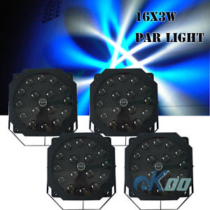 4 Units16X3W RGBW Par Light Wash DMX LED Stage Light DJ Club American