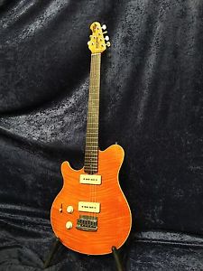 Ernie Ball Music Man Axis Super Sport RARE P90 7lbs 2 oz! Trans Orange Flame!
