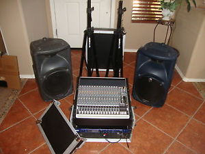 Mackie Mixer PA SRM 450 Speakers Lexicon Processor Roadrunner Case Stands Bag AZ