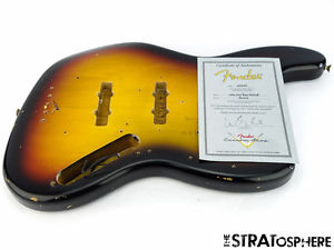 2008 Fender USA Custom Shop '64 Jazz Bass BODY 1964 Nitro Relic 3 Color Sunburst