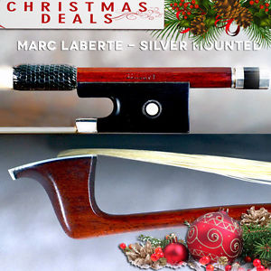 A fine French silver mounted violin bow by Marc Laberte