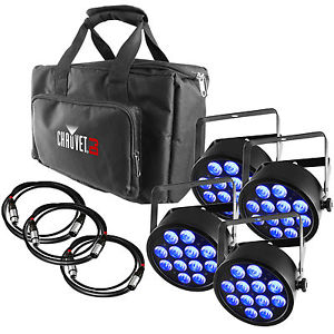 Chauvet DJ SlimPACK T12 USB - 4x SlimPAR Tri-Color RGB Pars with Cables & Bag