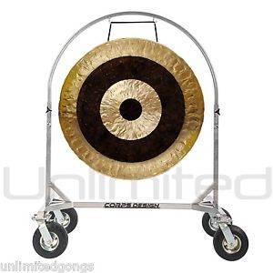 36" Subatomic Gong on Chrome Corps Design Marching Band Gong Stand with Mallet