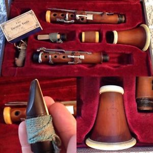 Boxwood ORIGINAL C.Golde Dresden German Antique Clarinet, Key of D, c1850-1860!