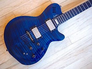 2005 Godin LGX-SA Trans Blue AA Flame Electric Guitar, Synth & Acoustic Pickups