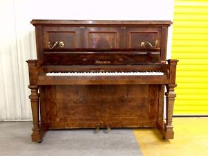 Ronisch Antique Upright Piano With Inlaid Burr Walnut Case C.1894