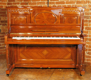 Rebuilt, 1912, Steinway Vertegrand Piano with an Ornately Carved, Walnut Case