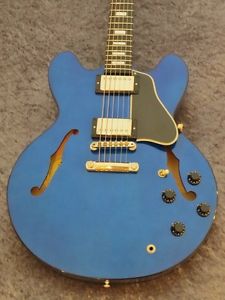 Gibson '01 ES-335 Block Electric Guitar Blue Rare Free Shipping Japan w/Hardcase