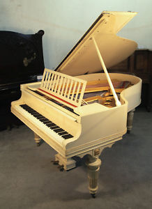 Louis XVI style, 1916, Steinway Model O piano with a cream case and gold accents