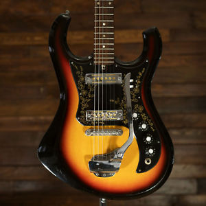 Sekova Teisco Big Horn 3 Tone Sunburst Late 60s Gold Foil Pickups