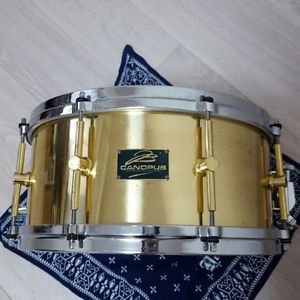 Used! CANOPUS Brass Snare Drum 14"x6.5" Made in Japan