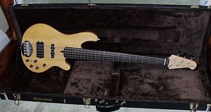 2005 LAKLAND 55-02 5-STRING LINED FRETLESS BASS GUITAR, BARTOLINI WITH HARD CASE