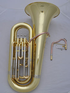 Professional Gold Bb pistonTuba Horn Monel Valves Marching leadpipe Free case