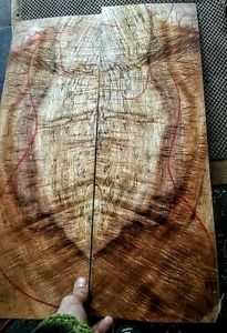 Curly koa 11/32" guitar bass craft exotic figured wood set, drop top, luthier 1