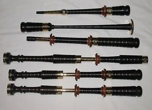 McCallum African Blackwood AB4 Mopani Mopane Gold Celtic Bagpipes Sticks Only