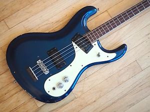 1966 Mosrite Ventures Model Bass Vintage Mark I Ink Blue 100% Original w/ohsc