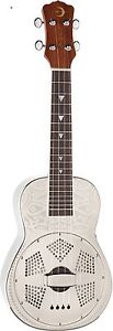 Luna Guitars UKE TIKI RES Satin Tiki Resonator Concert Ukulele NEW
