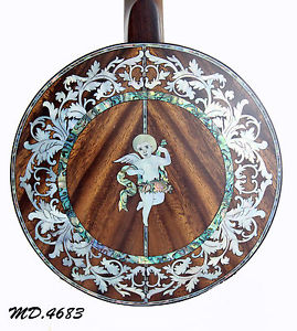 Antoniotsai-Angel Inlay Acacia Koa Mando Banjo 8 Strings Handmade-Soft Bag 4683