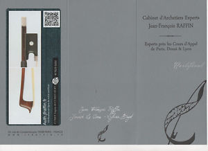 French violin bow silver mounted - Cuniot-Hury Lupot - Raffin certificate