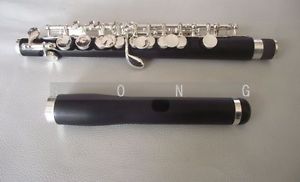 Professional musicians type ebony wood piccolo c key silver plated
