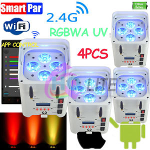 Freedom dj battery par can 4x15w rgbwa uv 6 in 1 DMX Wireless phone app uplight