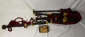 OLD SET OF SCOTTISH BAGPIPES EARLY 20TH CENTURY CHANTER MARKED HENDERSON GLASGOW