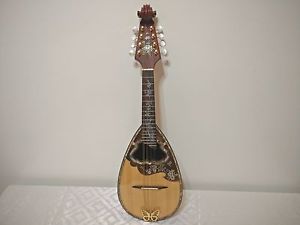 Dila Roza Handcrafted Mother Pearl Abalone Inlay Wood Mandolin With Hard Case