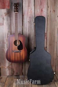 Martin D15MBURST Dreadnought Acoustic Guitar Sunburst Finish with Hardshell Case