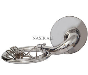 Nasir Ali Sousaphone Big Bell Nickel Plated Bb Pitch With Free Carry Bag + MP