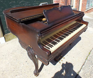 HALLET & DAVIS Baby Grand Piano- w/Carved Legs  Free Delivery Available