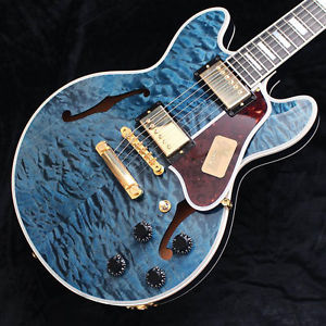 Free Shipping Used Gibson Limited Custom Collection CS-356 Quilt Top/Indigo Blue