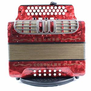 HOHNER Corona III R Classic button accordion leather Straps & Gigbag GCF (16158)