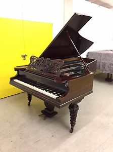 A Rare C. Bechstein Antique Concert Grand Piano With Ornate Rosewood Case C.1871