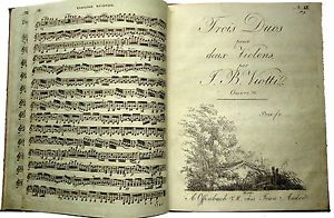 1793 Wolfgang Mozart Giovanni Viotti Joseph Haydn Violons Engraved Sheet Music