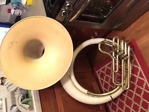 Vintage Conn 36K Fiberglass tuba, lightweight, good working condition, 1965