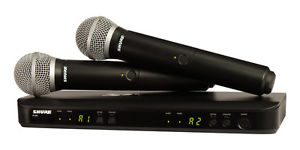Shure BLX288/PG58 Dual Vocal Wireless Handheld Mic. System.
