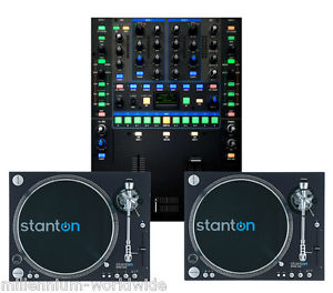 2 STANTON STR8150 DIRECT DRIVE DJ TURNTABLES w/ RANE SIXTY-TWO MIXER AUTH DLR