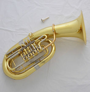 Professional Gold Rotary Bb Euphonium 4 Keys Cupronickel Tuning Pipe With Case