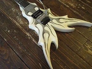 BC Rich Draco Ghost Flame Deformation Floyd Rose Used Electric Guitar From Japan