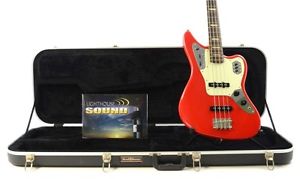 2007 Fender Jaguar Electric Bass Guitar - Hot Rod Red w/ Hard Shell Case