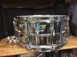 1976 Ludwig Blue Olive Badge 6.5 x 14 Snare Drum-  Excellent w/ No Pitting!